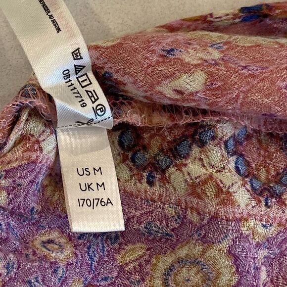 Free People Intimately Lightweight Boho Artsy Harem Pants Sundried Blossom Med - Picture 8 of 8